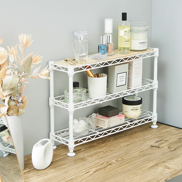 キッチンラック 幅45cm 3段 スチールラック シート付 幅45.5×奥行12.5