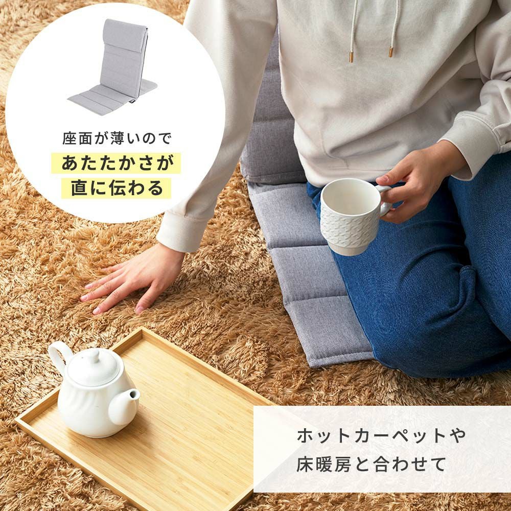 座椅子 背もたれ 18段階ギア フロアチェア 幅47×奥行86-110×高さ16
