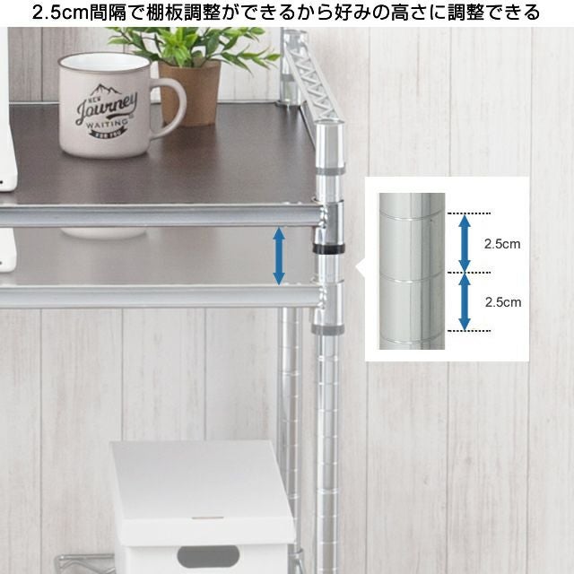木製シェルフ 幅61×奥行46cm ルミナス スチールラック パーツ ポール径