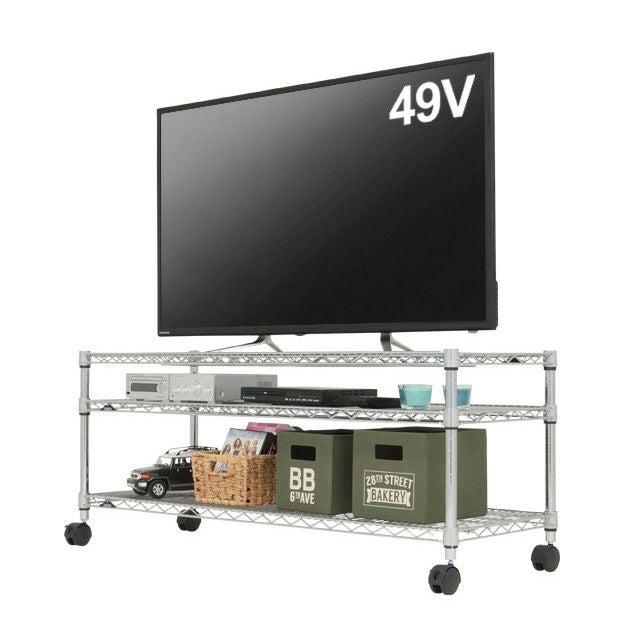 テレビ台 幅110cm 3段 ルミナスノワール 幅111×奥行41×高さ52cm NO1152