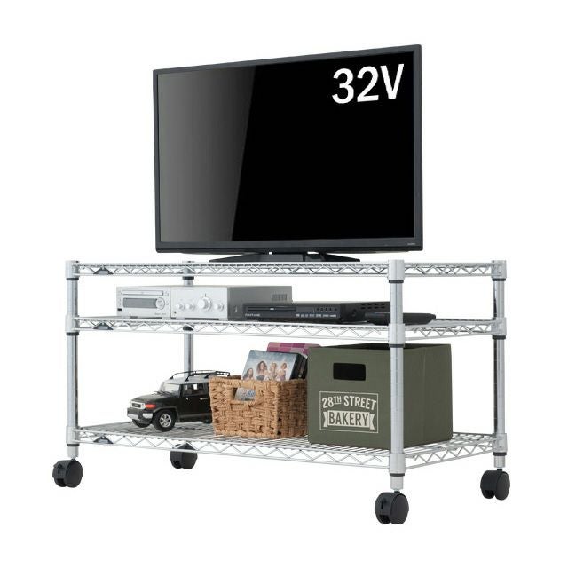 テレビ台 幅90cm 3段 ルミナスレギュラー スチールラック 幅91.5×奥行