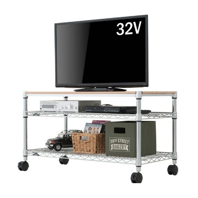 ★エレクター　ラック　テレビ台　パンチング　他　 900mm×350mm企画 テレビ台 幅90cm 3段 ルミナスレギュラー スチールラック 幅91.5×奥行