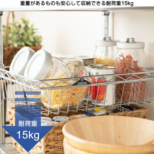 ハーフバスケット ルミナス スチールラック ポール径25mm用パーツ