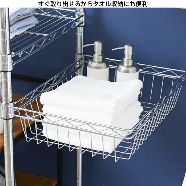 ハーフバスケット ルミナス スチールラック ポール径25mm用パーツ
