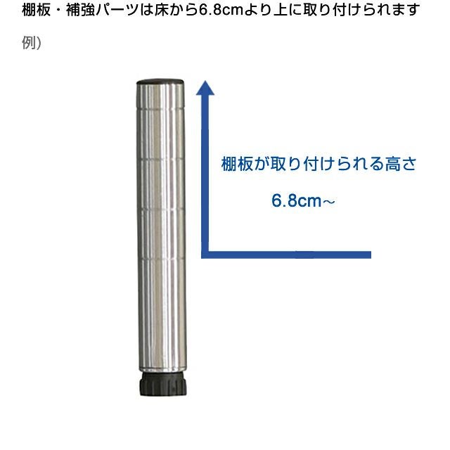 基本ポール 長さ151cm ポール径25mm ルミナス スチールラック パーツ
