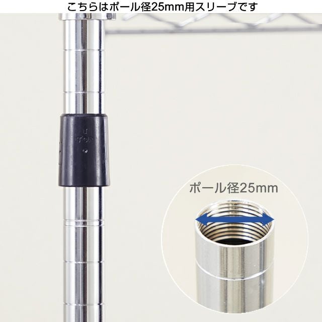 シェルフ固定パーツ ポール径25mm対応 ルミナス スチールラック パーツ
