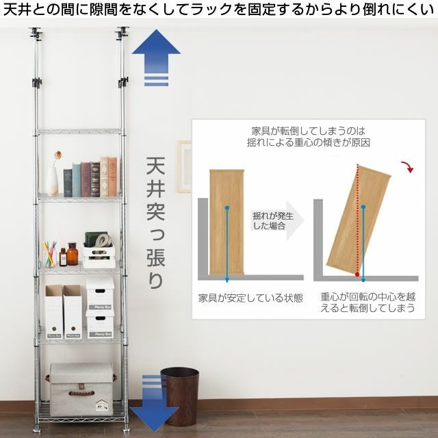 延長用突っ張りポール ルミナスライト ポール径19mm スチールラック