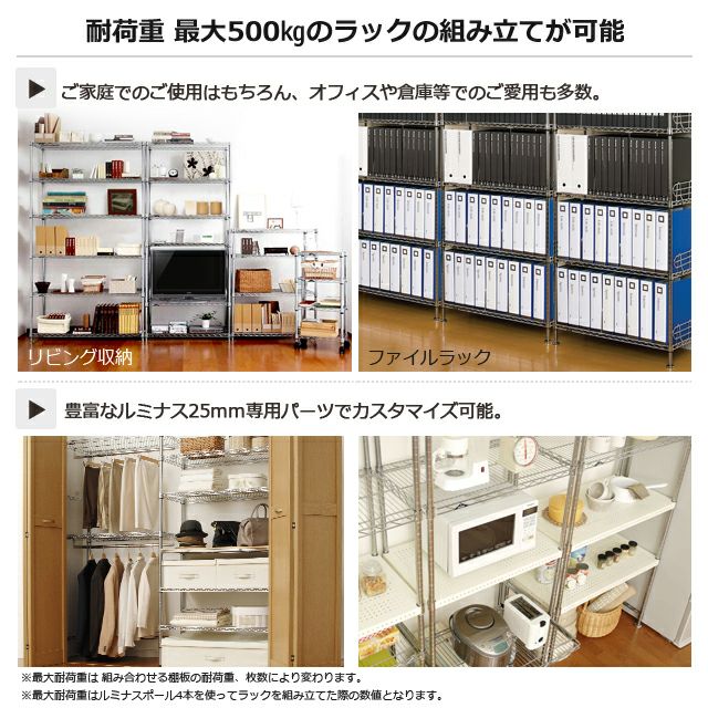 後付け簡単シェルフ 幅76×奥行46cm ルミナス スチールラック パーツ
