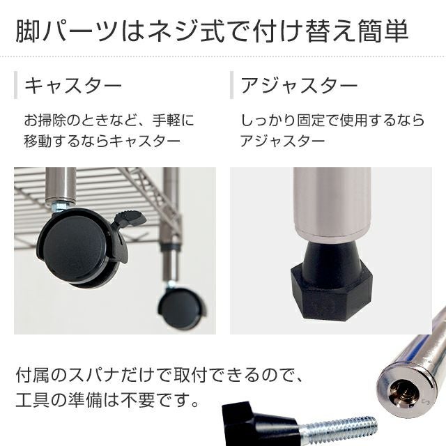 スチールラック 幅75cm 4段 ルミナスブラック 幅74.5×奥行34.5×高さ