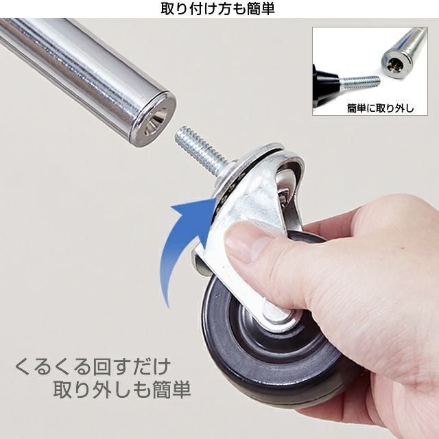 ゴムキャスター ルミナス スチールラック ポール径19mm用パーツ CT