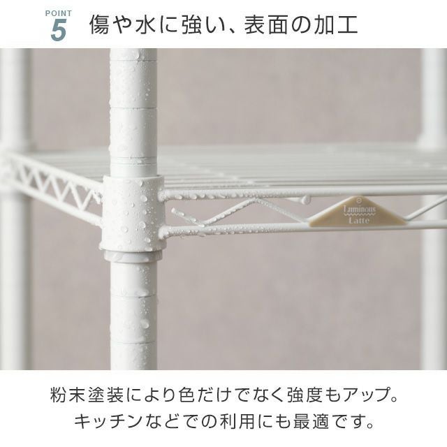 スチールラック 幅60cm 4段 ルミナスラテ オープンラック ホワイト 幅