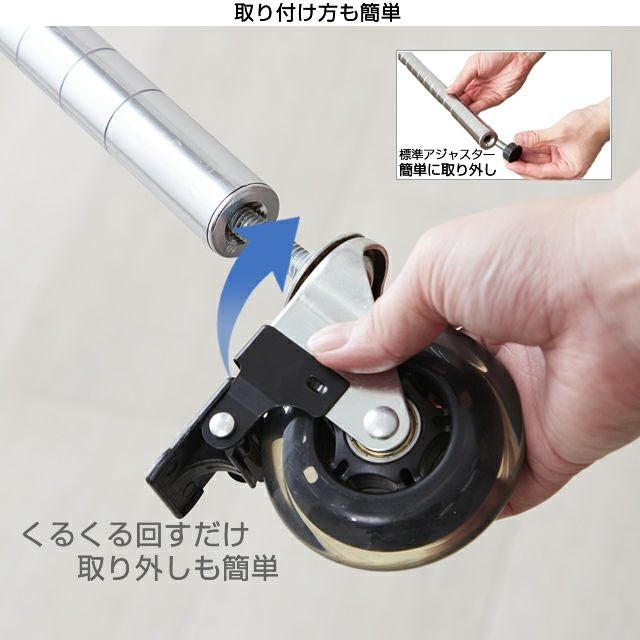 クリアキャスター ルミナス スチールラック ポール径25mm用パーツ IHL