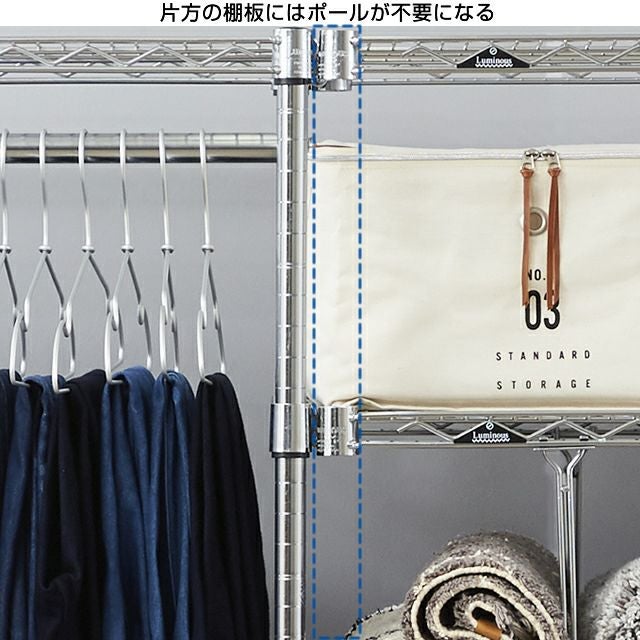 Luminous スチールラック 棚板 ハンガーポール 連結パーツ ラック連結コネクター ルミナス スチールラック ポール径25mm用パーツ