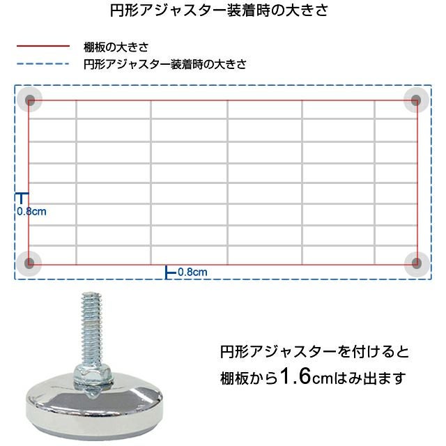 円形アジャスター 足回りパーツ ルミナスライト ポール径19mm用