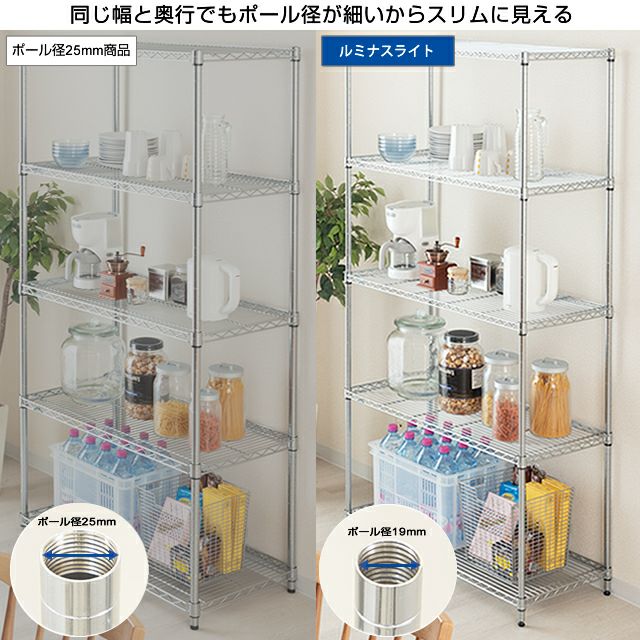 スチールラック 幅70cm 4段 ルミナスライト スチールラック 幅69.5