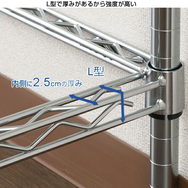 コの字バー ポール径25mmパーツ ルミナス スチールラック KWB-SL