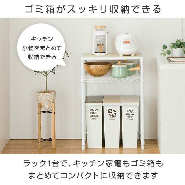 キッチンラック 棚 幅60 2段 スリムゴミ箱上ラック 全体耐荷重160kg DOSHISHA（ドウシシャ） ラック キッチンラック ゴミ箱上 2段 幅60