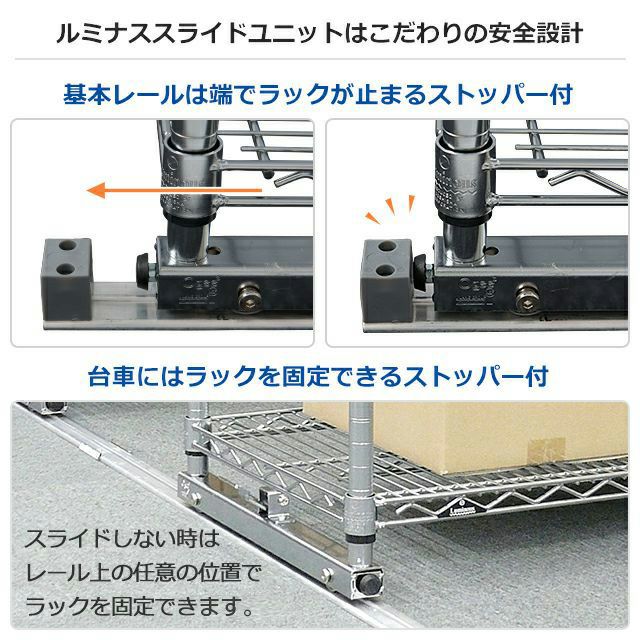 延長用レール 2本セット スライドレールユニット ルミナス スチール
