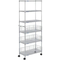 キッチンラック 幅30cm 6段 ルミナスフィール 隙間収納 幅29.5×奥行59.5×高さ155cm MD3015-6W