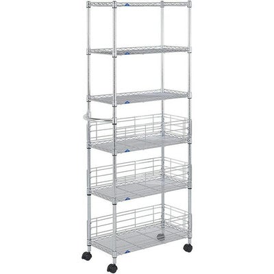 キッチンラック 幅30cm 6段 ルミナスフィール 隙間収納 幅29.5×奥行59.5×高さ155cm MD3015-6W