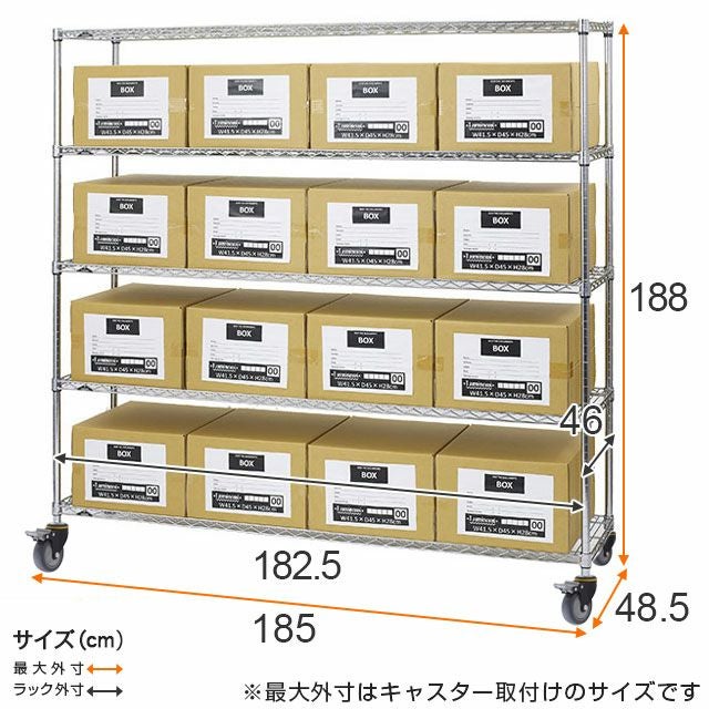 スチールラック 幅180cm 5段 ルミナスレギュラー 高荷重ウレタン
