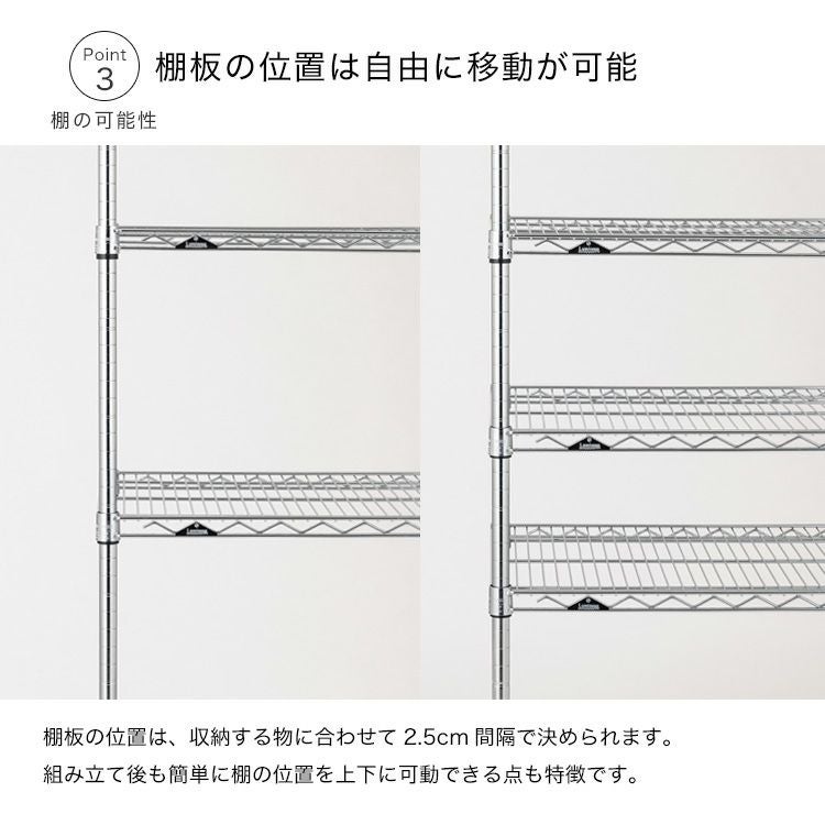 ルミナスレギュラー4段(幅121.5×奥行61×高さ156.5cm) 棚耐荷重250kg NLK1215-4 スチールラック 幅120cm 4段 ルミナスレギュラー 幅121.5×奥行61×高さ
