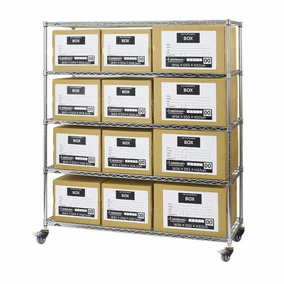 スチールラック 幅150cm 5段 ルミナスレギュラー 高荷重ウレタン打ち込みキャスター 幅154.5×奥行63.5×高さ185.5cm NLK1518-5x75US