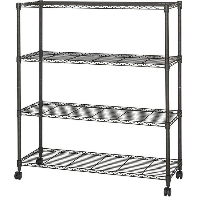 未組み立て保管品！ルミナスノワール 4段スチールラック 幅110×高125.5㎝ マットブラック 棚板4枚 　西岡店 Luminous スチールラック 幅110cm 4段 ルミナスノワール ブラック 黒