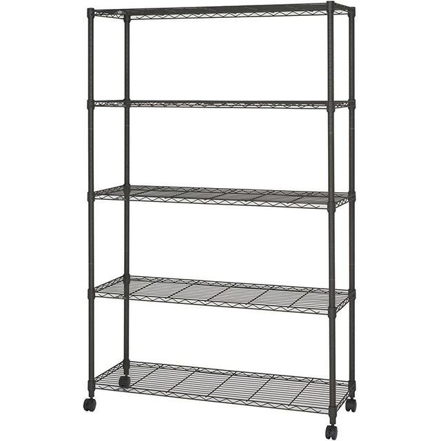 スチールラック 幅110cm ルミナスノワール 幅111×奥行41×高さ178.5cm NO1118-5 スチールラック 幅110cm 5段 ルミナスノワール 幅111×奥行41×高さ178.5