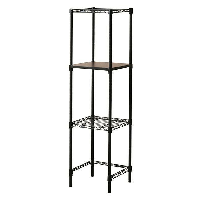 壁面収納ラック 幅110cm 4段 ルミナスノワール スチールラック 幅111