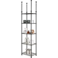 突っ張りラック 幅60cm 5段 ルミナスノワール スチールラック 幅65×奥行45×高さ220-280cm NO60-5TN