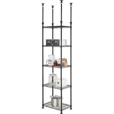 突っ張りラック 幅60cm 5段 ルミナスノワール スチールラック 幅65×奥行45×高さ220-280cm NO60-5TN