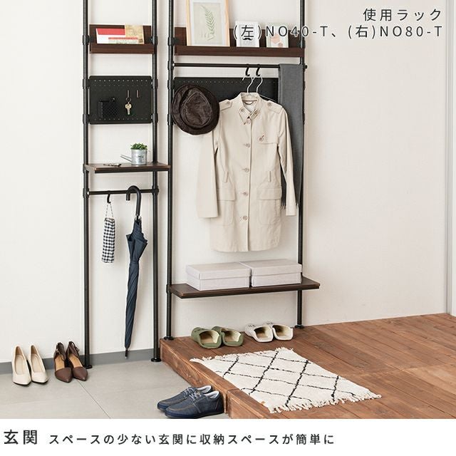 突っ張りラック 幅60cm ルミナスノワール スチールラック 幅65×奥行25