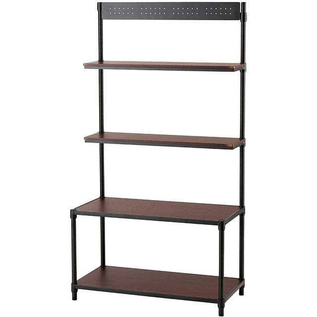 壁面収納ラック 幅80cm 4段 ルミナスノワール スチールラック 幅81