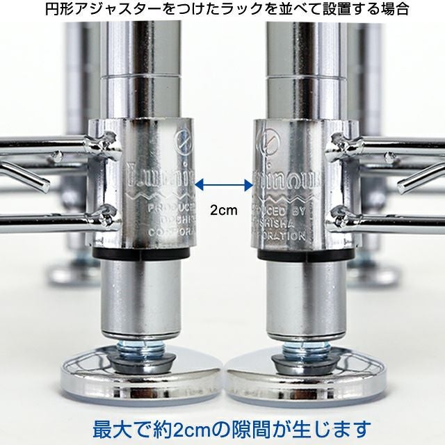 ①ラック部分　ルミナス　セット　6段　25mm　シート付　円形アジャスター 円形アジャスター ルミナス ポール径25mm用 スチールラック 足回り