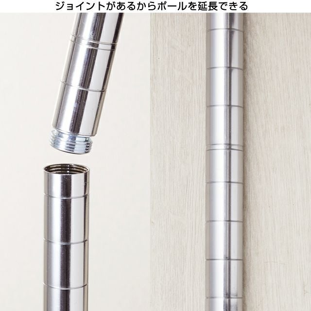 j*j様 ルミナススチールラック 5段 ＋ 天板 ＋ 補強パーツ ポール連結ジョイント ルミナス ポール径25mm用 スチールラック パーツ