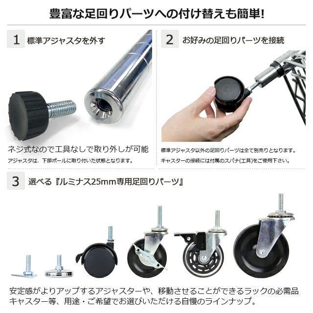 基本ポール 長さ78cm ルミナスレギュラー ポール径25mmスチールラック