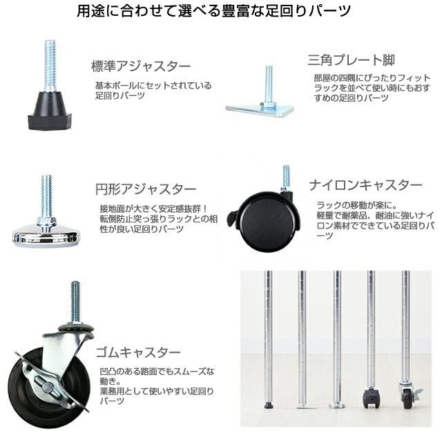 基本ポール 長さ17cm ルミナスライト ポール径19mm スチールラック