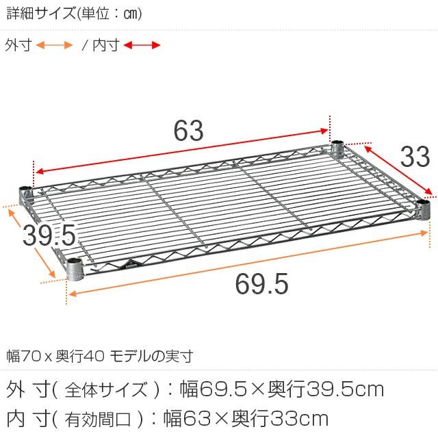 送料込/ルミナスライトスチールシェルフ幅69.5×奥24.5×高90.5＋集成材 スチールシェルフ 幅69.5×奥行39.5cm ルミナスライト スチールラック