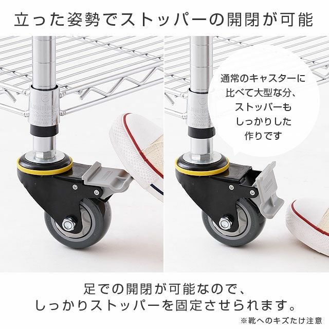 ウレタンキャスター ルミナス スチールラック ポール径25mm用パーツ 高