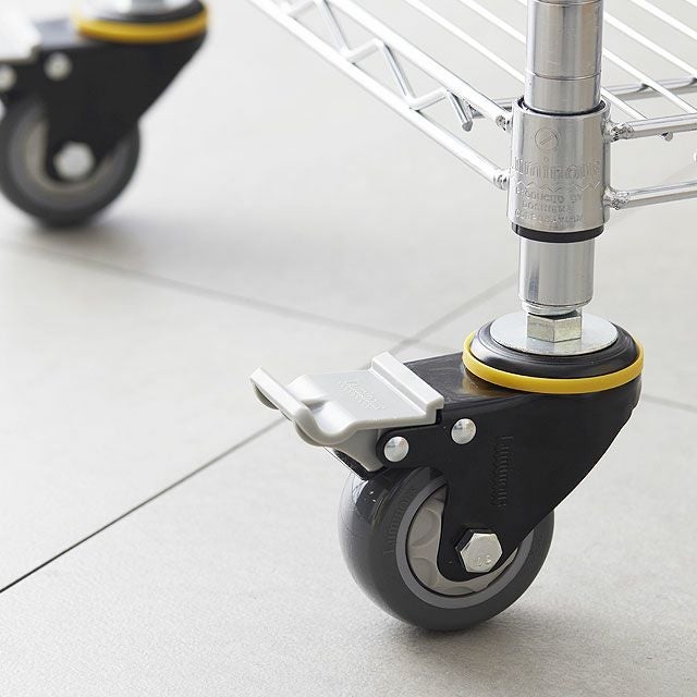ウレタンキャスター ルミナス スチールラック ポール径25mm用パーツ 高
