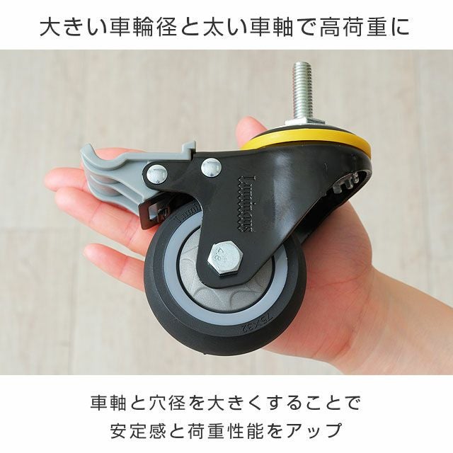 本日限定価格　ルミナス 8枚板　送料込　「2台使用可」 未使用キャスタ8 スチールラック 幅90cm 5段 ルミナスレギュラー 高荷重エラストマー
