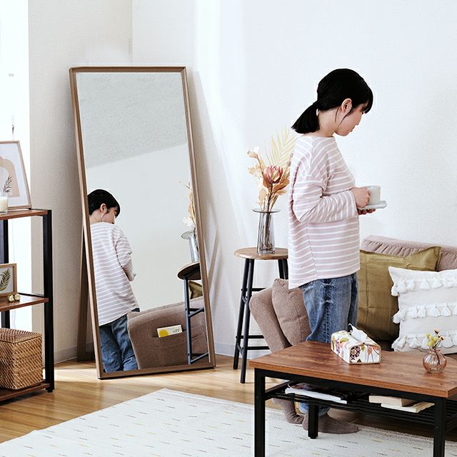 スタンドミラー 幅60cm 鏡 姿見 全身鏡 幅60×奥行40×高さ150cm IMS1560