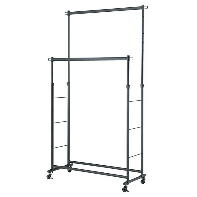 ハンガーラック ダブル 伸縮式 幅100cm 幅100.5cm×奥行42cm×高さ108.5