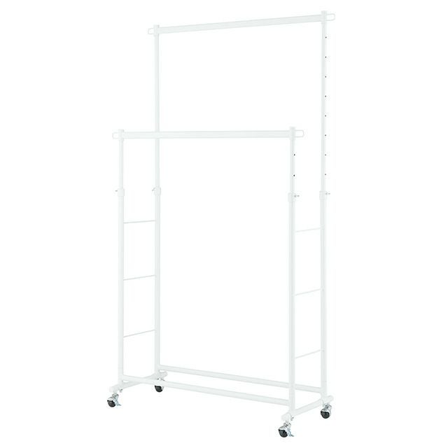 ハンガーラック ダブル 伸縮式 幅100cm 幅100.5cm×奥行42cm×高さ108.5