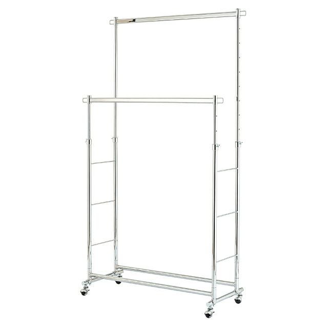 ハンガーラック ダブル 伸縮式 幅100cm 幅100.5cm×奥行42cm×高さ108.5