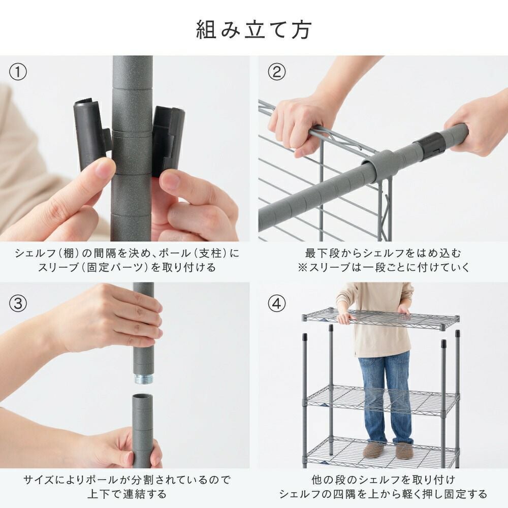 パリエロXSサイズ6点セット スチールシェルフ 幅91.5×奥行46cm グレー ルミナスEX スチールラック
