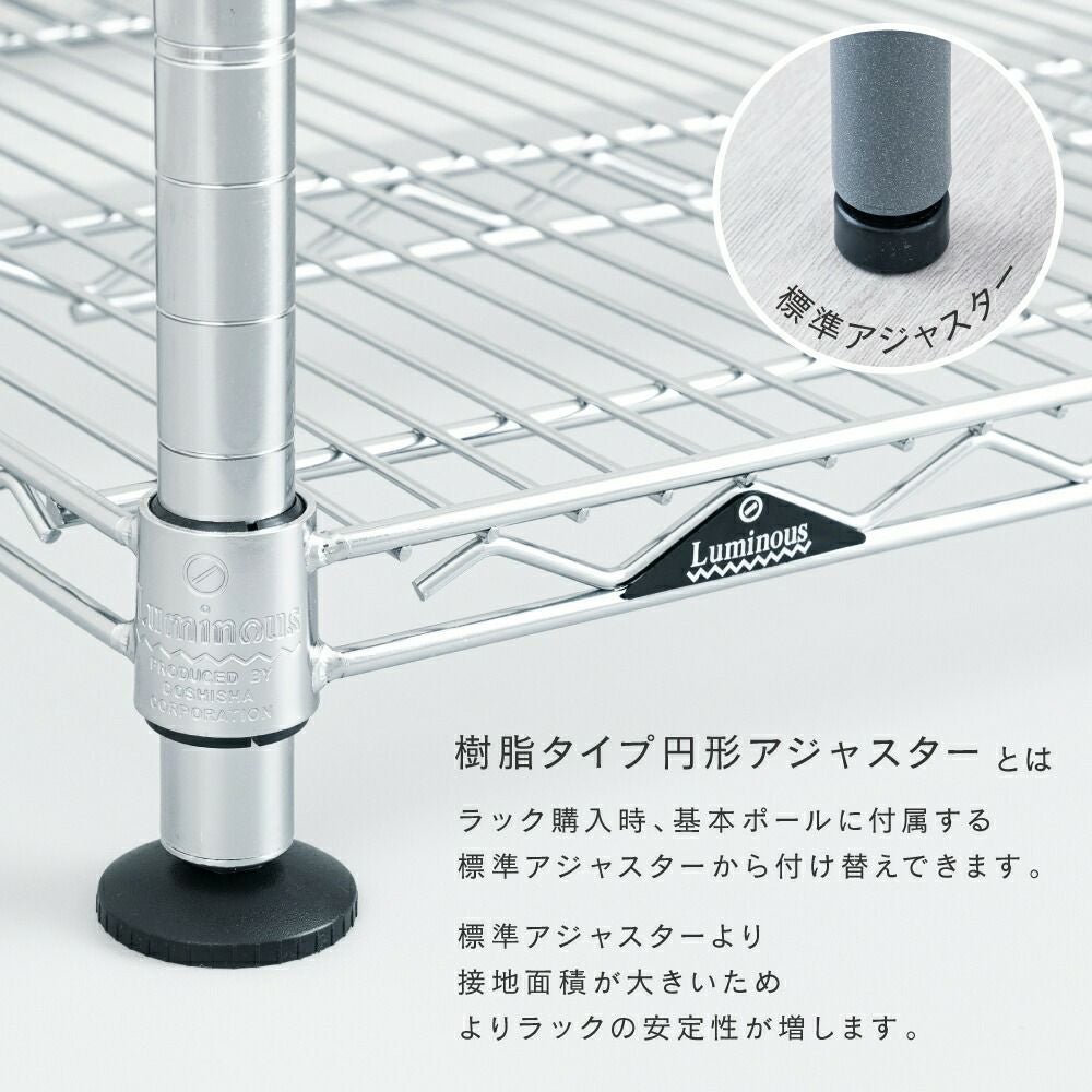 円形アジャスター 4個セット ルミナスEX ポール径25mm用 スチール