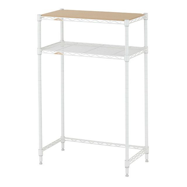 ドウシシャ コンパク ルミナスラテ キッチンラック2段 LL6090-2KW キッチンラック 幅60cm 2段 ルミナスラテ スチールラック ホワイト 幅