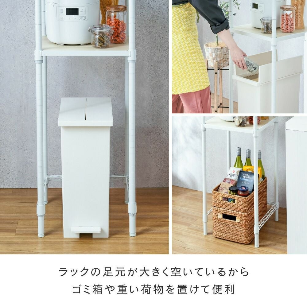 【値下げ】キッチンラック　スチールラック　ほぼ未使用　 Luminous スチールラック 幅110cm 3段 ルミナスラテ ホワイト 白